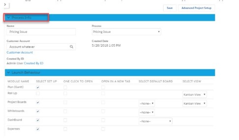 Customize The Project Setup Page - Leankor Customer Success